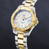 Buy Shop Tag Heuer Aquaracer Mother of Pearl Dial Two Tone Steel Strap Watch for Women - WBD1320.BB0320 USA Online