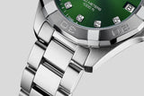 Buy Shop Tag Heuer Aquaracer Diamonds Emerald Green Dial Silver Steel Strap Watch for Women - WBD1316.BA0740 USA Online