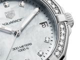 Buy Shop Tag Heuer Aquaracer Diamonds White Mother of Pearl Dial Silver Steel Strap Watch for Women - WBD1315.BA0740 USA Online