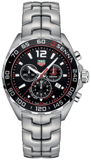 Buy Shop Tag Heuer Senna Chronograph Special Edition Black Dial Silver Steel Strap Watch for Men - CAZ1015.BA0883 USA Online