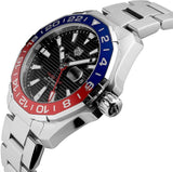 Buy Shop Tag Heuer Aquaracer GMT Caliber 7 Pepsi Black Dial Silver Steel Strap Watch for Men - WAY201F.BA0927 USA Online