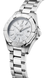 Tag Heuer Aquaracer Quartz Mother of Pearl White Dial Silver Steel Strap Watch for Women - WBD1411.BA0741