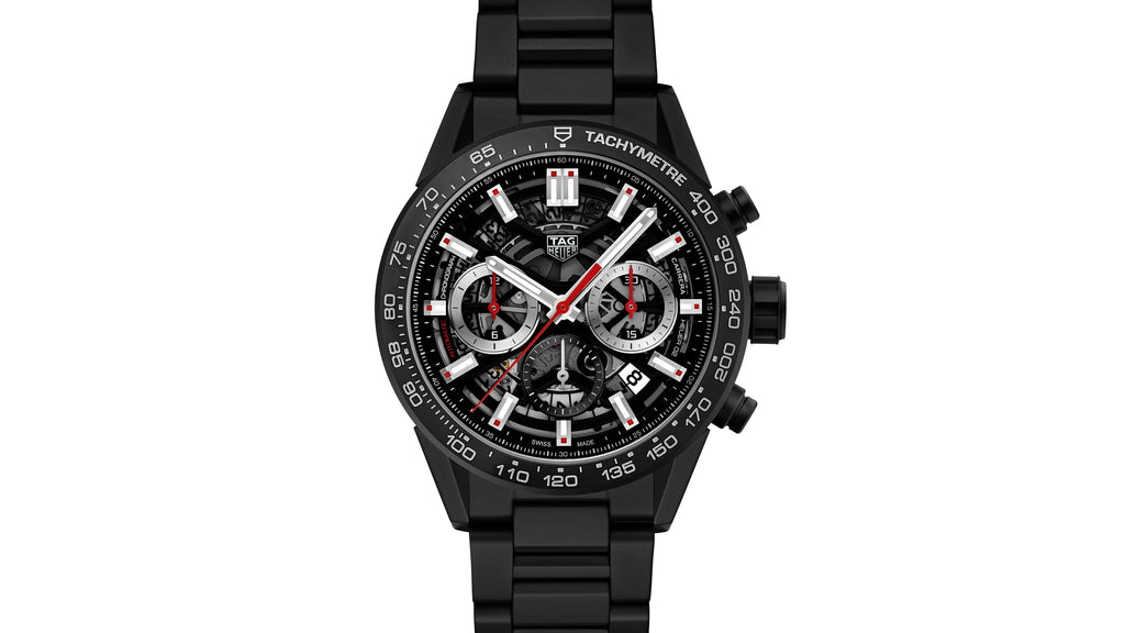 Buy Shop Tag Heuer Carrera Automatic Chronograph Black Dial Black Steel Strap Watch for Men - CBG2090.BH0661 USA Online