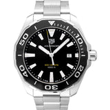 Buy Shop Tag Heuer Aquaracer Quartz Black Dial Silver Steel Strap Watch for Men - WAY101A.BA0746 USA Online