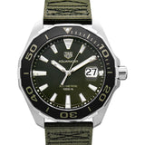 Tag Heuer Aquaracer Black Dial Khakhi Green NATO Strap Watch for Men - WAY101E.FC8222