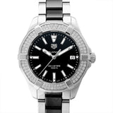 Buy Shop Tag Heuer Aquaracer Quartz Diamonds Black Dial Two Tone Steel Strap Watch for Men - WAY131E.BA0913 USA Online