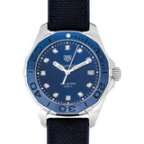 Buy Shop Tag Heuer Aquaracer Quartz Mother of Pearl Blue Dial Blue NATO Strap Watch for Women - WAY131L.FT6091 USA Online