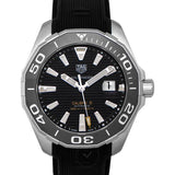 Buy Shop Tag Heuer Aquaracer Calibre 5 Automatic Black Dial Black Rubber Strap Watch for Men - WAY201A.FT6142 USA Online