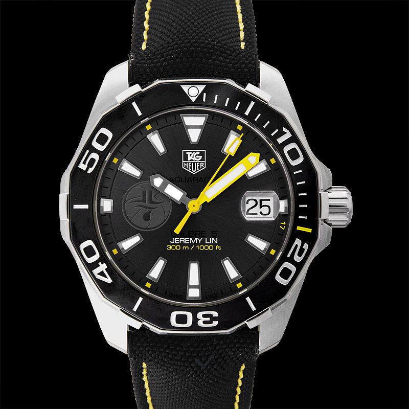 Buy Shop Tag Heuer Aquaracer Jeremy Lin Special Edition Grey Dial Black Nylon Strap Watch for Men - WAY211F.FC6362 USA Online