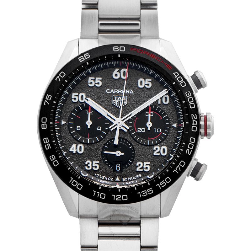 Buy Shop Tag Heuer Carrera Porsche Chronograph Grey Dial Silver Steel Strap Watch for Men - CBN2A1F.BA0643 USA Online