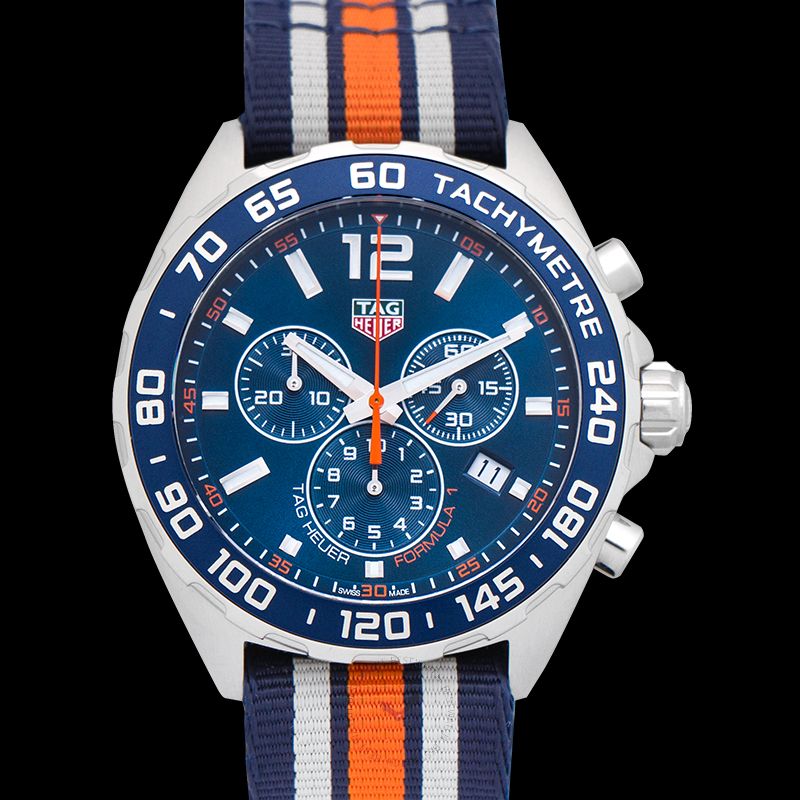 Buy Shop Tag Heuer Formula 1 Quartz Chronograph Blue Dial Two Tone NATO Strap Watch for Men - CAZ1010.FC8196 USA Online
