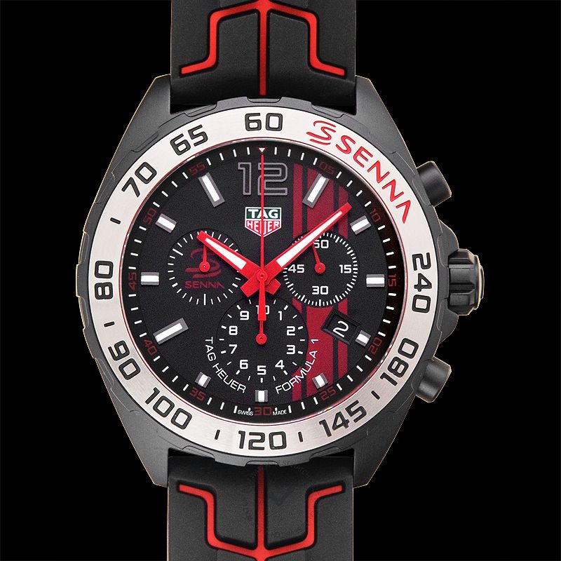 Buy Shop Tag Heuer Formula 1 Ayrton Senna Limited Edition Black Dial Two Tone Rubber Strap Watch for Men - CAZ1019.FT8027 USA Online