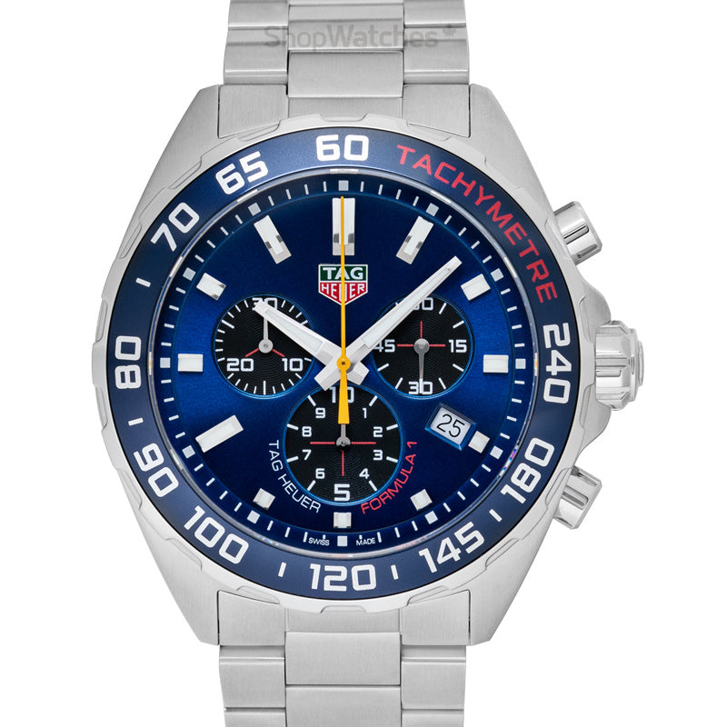 Buy Shop Tag Heuer Formula 1 Aston Martin Red Bull Racing Blue Dial Silver Steel Strap Watch for Men - CAZ101AB.BA0842 USA Online