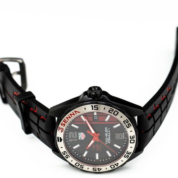 Buy Shop Tag Heuer Formula 1 Senna Special Edition Black Dial Two Tone Rubber Strap Watch for Men - WAZ1014.FT8027 USA Online