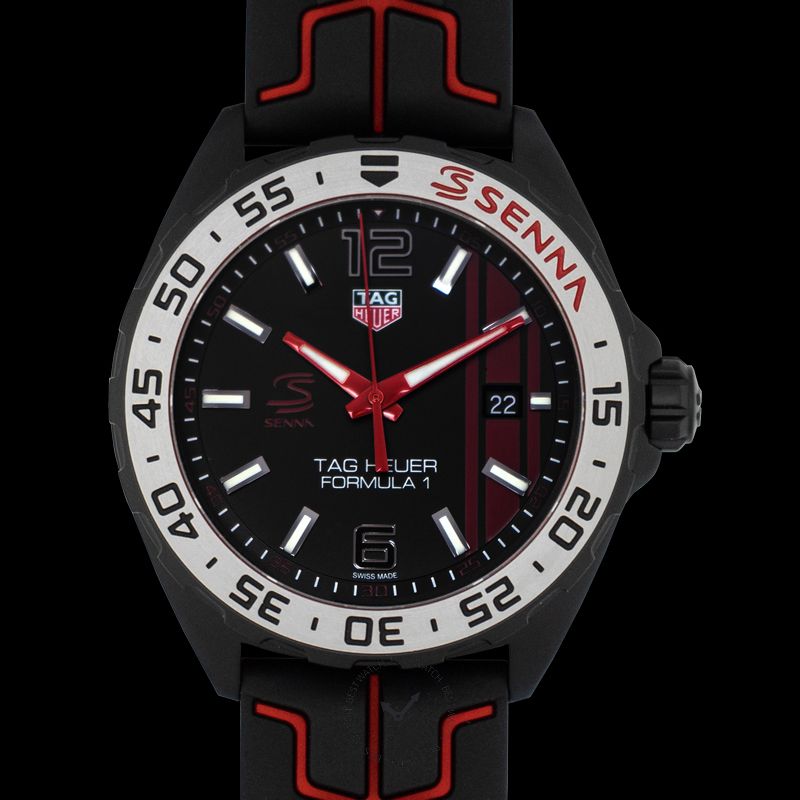 Buy Shop Tag Heuer Formula 1 Senna Special Edition Black Dial Two Tone Rubber Strap Watch for Men - WAZ1014.FT8027 USA Online
