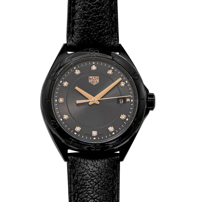 Buy Shop Tag Heuer Formula 1 Quartz Diamonds Black Dial Black Leather Strap Watch for Women - WBJ1317.FC8230 USA Online