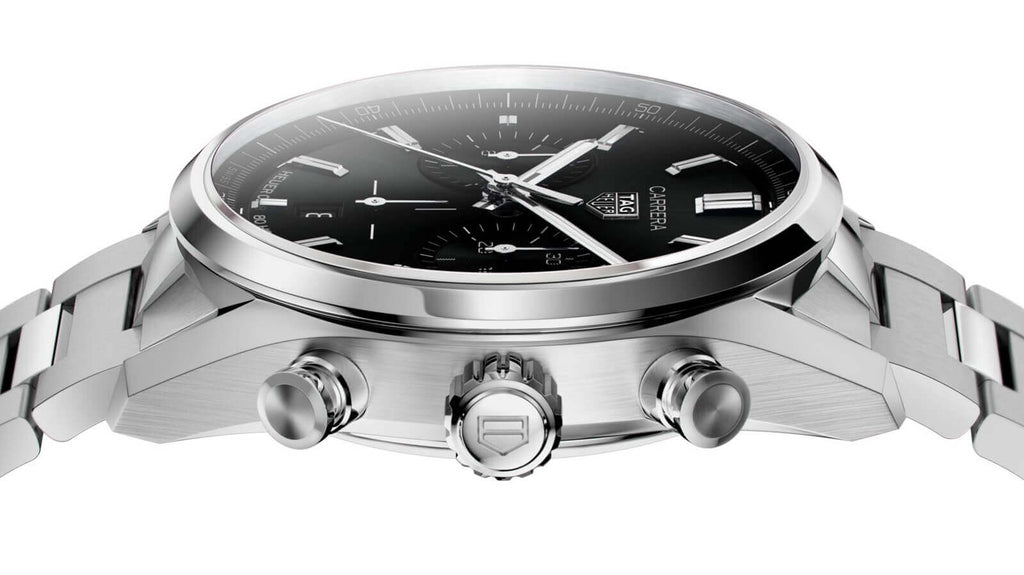 Buy Shop Tag Heuer Carrera Chronograph Black Dial Silver Steel Strap Watch for Men - CBN2010.BA0642 USA Online