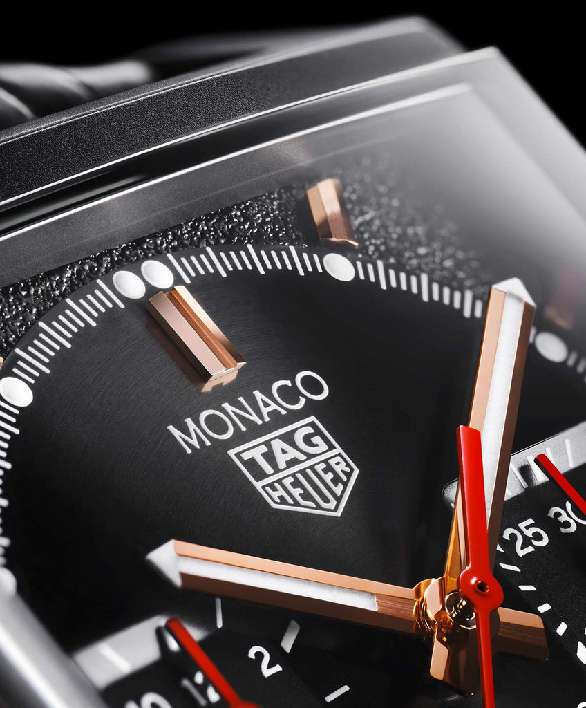 Buy Shop Tag Heuer Monaco Automatic Chronograph Black Dial Black Leather Strap Watch for Men - CBL2180.FC6497 USA Online