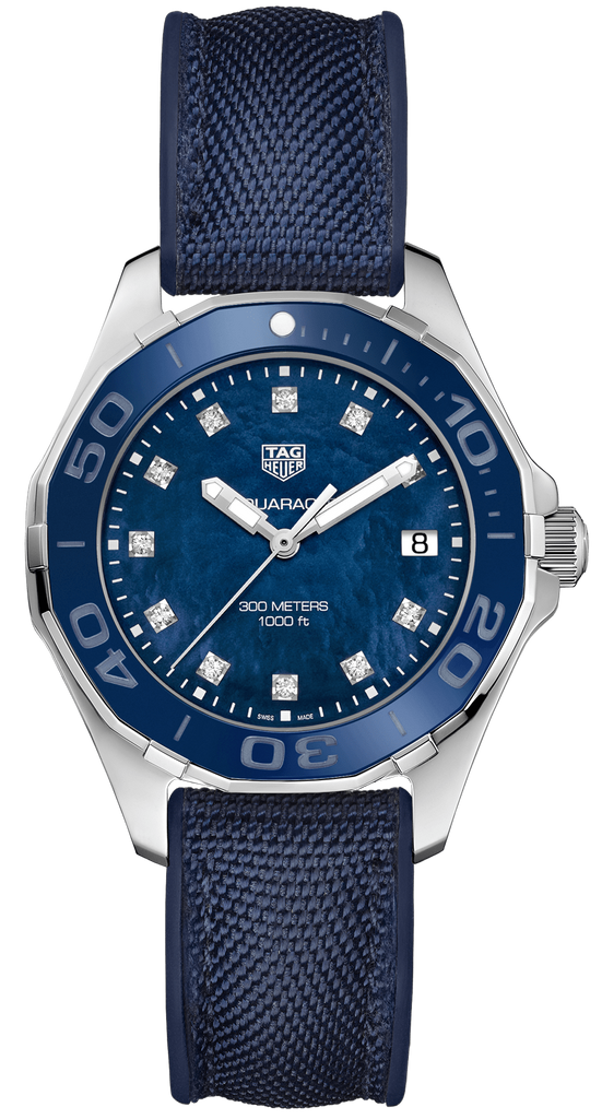 Buy Shop Tag Heuer Aquaracer Blue Mother of Pearl Dial Watch for Women - WAY131L.FT6091 USA Online