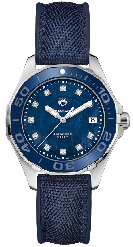Buy Shop Tag Heuer Aquaracer Blue Mother of Pearl Dial Watch for Women - WAY131L.FT6091 USA Online