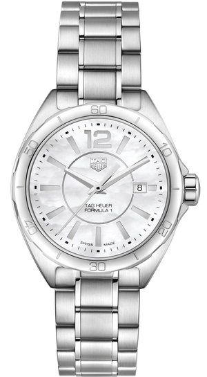 Buy Shop Tag Heuer Formula 1 Quartz Mother of Pearl White Dial Silver Steel Strap Watch for Women - WBJ1418.BA0664 USA Online