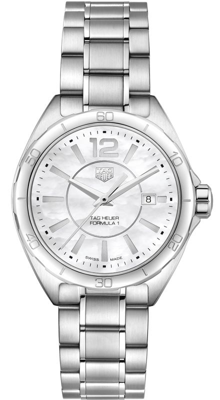 Buy Shop Tag Heuer Formula 1 Quartz Mother of Pearl White Dial Silver Steel Strap Watch for Women - WBJ1418.BA0664 USA Online