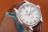 Buy Shop Tag Heuer Carrera Calibre 5 Automatic White Dial Brown Leather Strap Watch for Men - WAR201B.FC6291 USA Online
