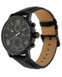 Buy Shop Tommy Hilfiger Aden Chronograph Black Dial Black Leather Strap Watch for Men - 1791310 USA Online