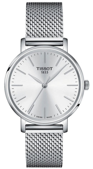 Buy Shop Tissot Everytime Lady Silver Dial Silver Mesh Bracelet Watch for Women - T143.210.11.011.00 USA Online