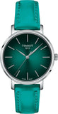 Buy Shop Tissot Everytime Lady Green Dial Green Leather Strap Watch for Women - T143.210.17.091.00 USA Online