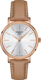 Buy Shop Tissot Everytime Lady Silver Dial Brown Leather Strap Watch for Women - T143.210.36.011.00 USA Online