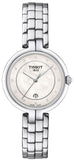 Tissot T Lady Flamingo Diamonds White Dial Silver Steel Strap Watch For Women - T094.210.11.116.01