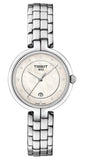 Tissot T Lady Flamingo Diamonds White Dial Silver Steel Strap Watch For Women - T094.210.11.116.01