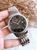 Buy Shop Tissot T Classic Powermatic 80 Black Dial Silver Steel Strap Watch For Men - T41.1.483.52 USA Online