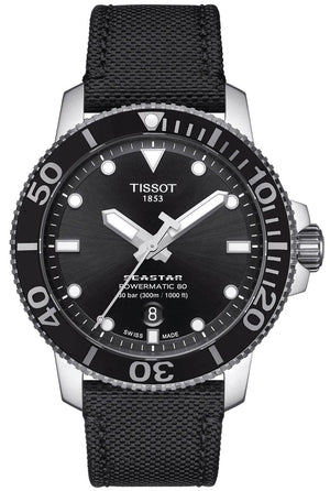 Tissot Seastar 1000 Powermatic 80 Black Dial Black Nylon Strap Watch For Men - T120.407.17.051.00