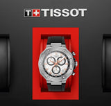 Tissot T Race Chronograph White Dial Black Rubber Strap Watch For Men - T141.417.17.011.00