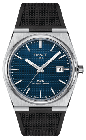 Buy Shop Tissot PRX Powermatic 80 Blue Dial Black Rubber Strap Watch for Men - T137.407.17.041.00 USA Online