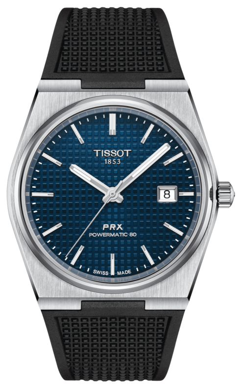 Buy Shop Tissot PRX Powermatic 80 Blue Dial Black Rubber Strap Watch for Men - T137.407.17.041.00 USA Online