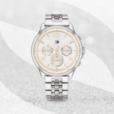 Tommy Hilfiger Harper Chronograph White Dial Silver Steel Strap Watch For Women - 1782222