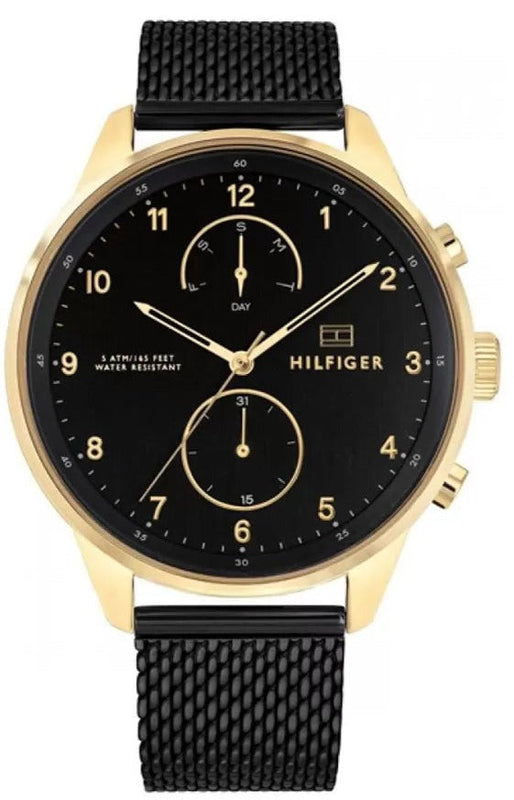 Buy Shop Tommy Hilfiger Chase Quartz Black Dial Black Mesh Bracelet Watch for Men - 1791580 USA Online
