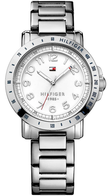 Buy Shop Tommy Hilfiger White Dial Silver Steel Strap Watch for Women - 1781397 USA Online