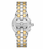 Buy Shop Tory Burch The Tory Chronograph White Dial Two Tone Steel Strap Watch for Women - TBW1052 USA Online