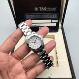 Tag Heuer Aquaracer Quartz Mother of Pearl White Dial Silver Steel Strap Watch for Women - WBD1411.BA0741