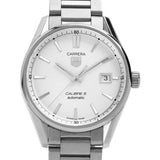 Buy Shop Tag Heuer Carrera Automatic Caliber 5 White Dial Silver Steel Strap Watch for Men - WAR211B.BA0782 USA Online