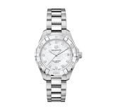 Buy Shop Tag Heuer Aquaracer White Mother of Pearl Dial Silver Steel Strap Watch for Women - WBD1311.BA0740 USA Online