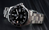 Tag Heuer Aquaracer Automatic Caliber 5 Black Dial Silver Steel Strap Watch for Men - WAN2110.BA0822