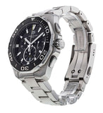 Buy Shop Tag Heuer Aquaracer Quartz Chronograph Black Dial Silver Steel Strap Watch for Men - CAY111A.BA0927 USA Online