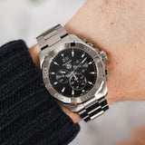 Tag Heuer Aquaracer Chronograph Black Dial Silver Steel Strap Watch for Men - CAY1110.BA0927