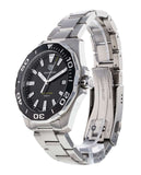 Buy Shop Tag Heuer Aquaracer Quartz Black Dial Silver Steel Strap Watch for Men - WAY101A.BA0746 USA Online