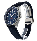 Buy Shop Tag Heuer Aquaracer Quartz Blue Dial Blue Rubber Strap Watch for Men - WAY101C.FT6153 USA Online